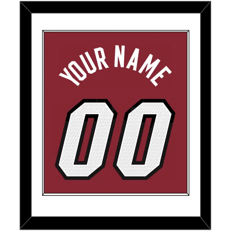 Miami Name & Number - Red Statement - Single Mat 1