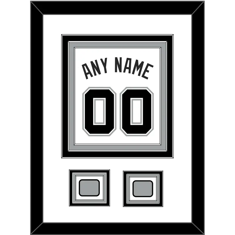 San Antonio Name & Numbers With 2 Finals Patches - Home White (2002-2017) - Triple Mat 1