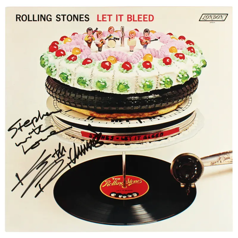 Keith Richards Rolling Stones Signed Let It Bleed Album Cover BAS #AB77880