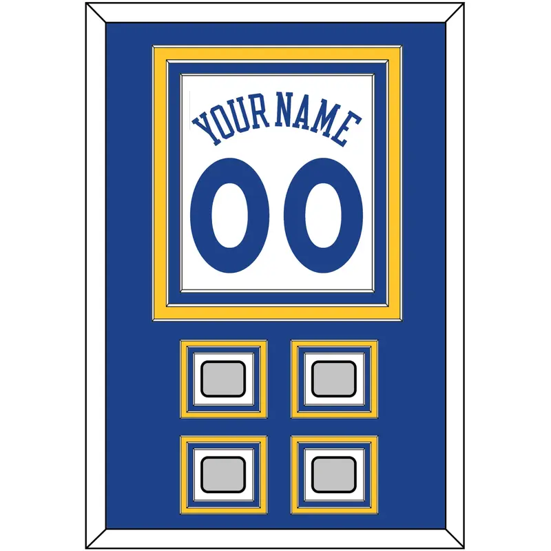 Golden State Name & Number With 4 Finals Patches - Home White (2010-2019) - Triple Mat 2