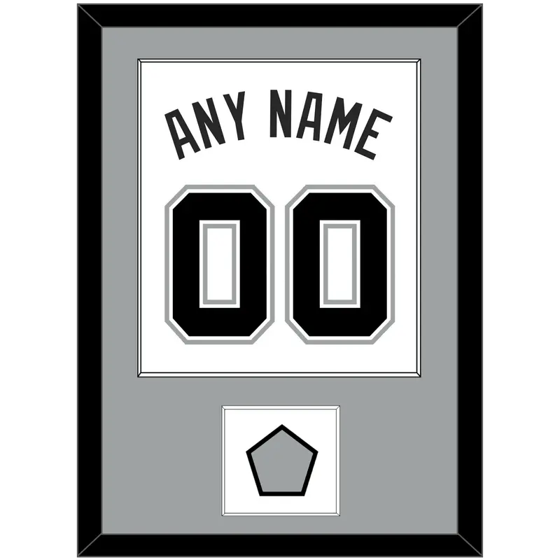 San Antonio Name & Numbers With Finals Patch - Home White (2002-2017) - Single Mat 2