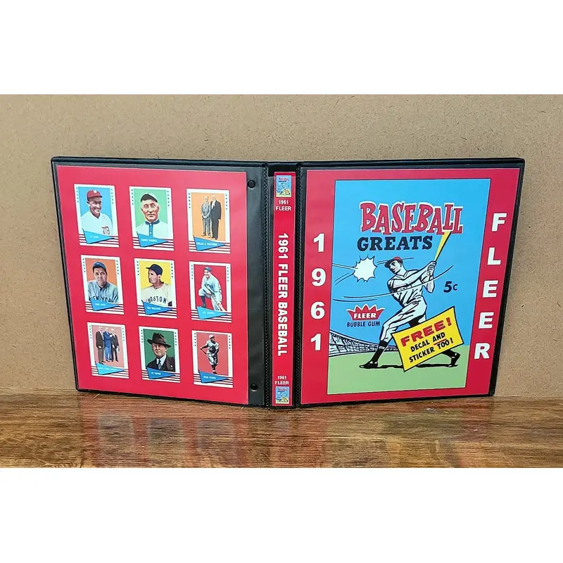 1961 Fleer Baseball Cards Custom Made Album Binder Inserts 3 Sizes - 3485