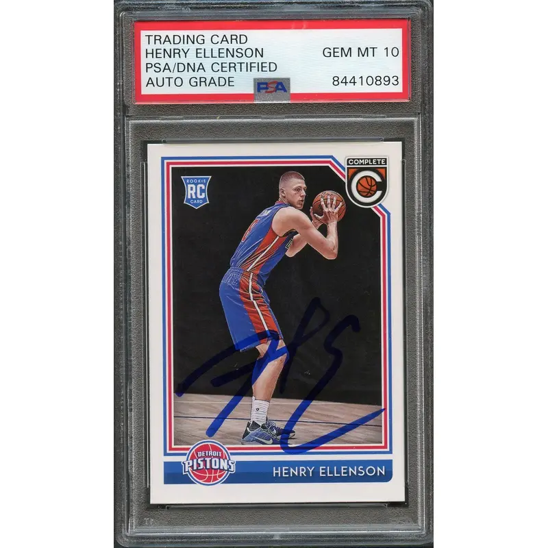 2016-17 Panini Complete #269 Henry Ellenson Signed Card AUTO 10 PSA Slabbed RC Rookie