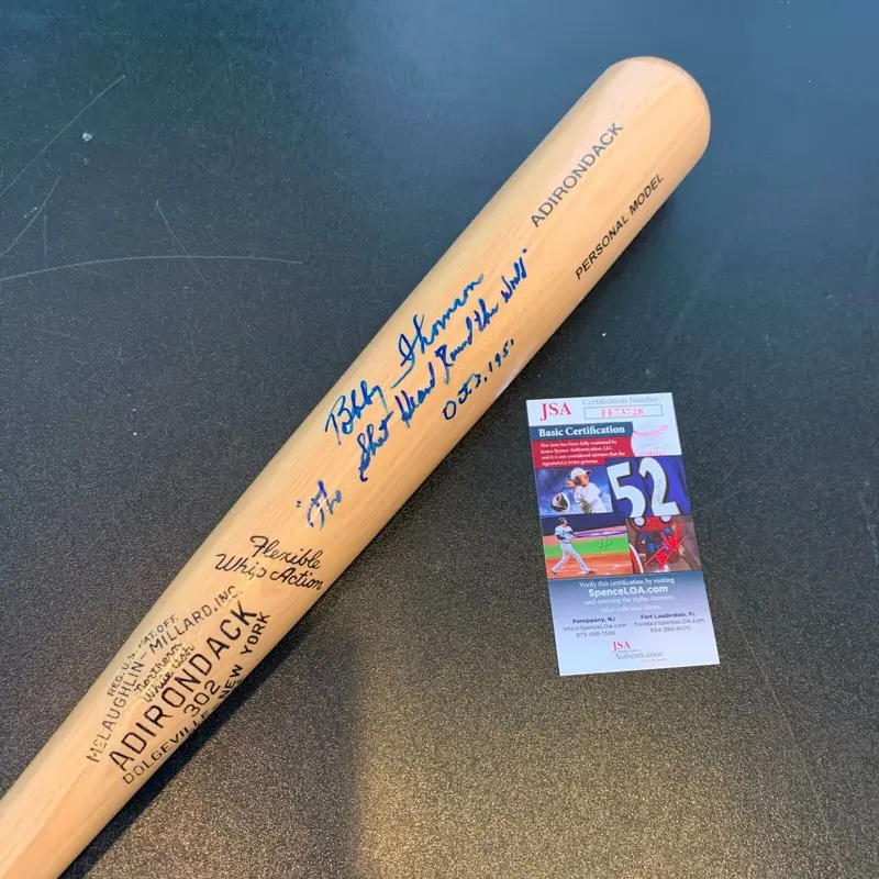 Bobby Thomson "1951 Shot Heard Round The World" Signed Inscribed Bat JSA COA
