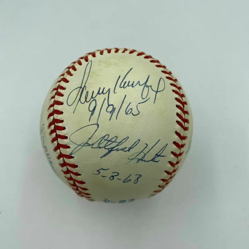 Nice Perfect Game Pitchers Signed Inscribed Baseball Sandy Koufax With JSA COA