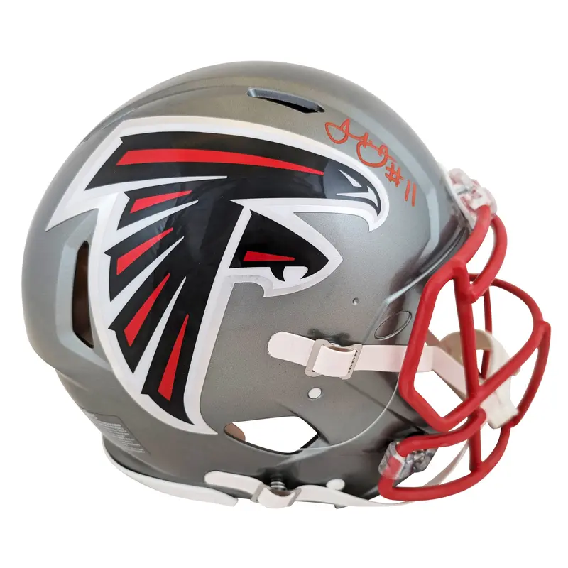Falcons Julio Jones Signed Flash Full Size Speed Proline Helmet BAS Witnessed
