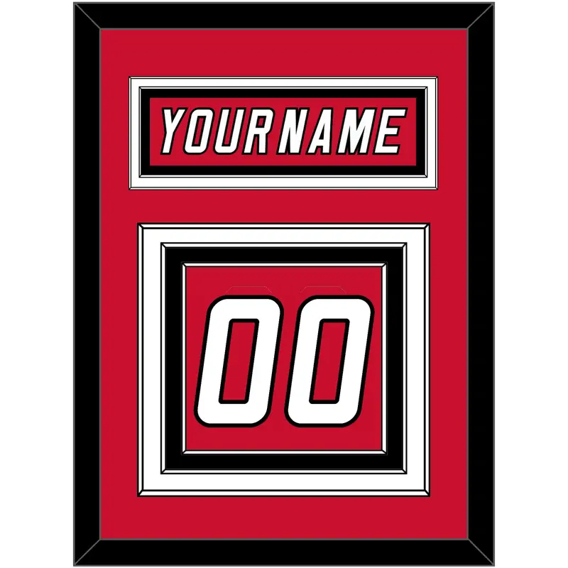 Carolina Nameplate & Number (Back) - Home Red (2007-2013) - Triple Mat 2