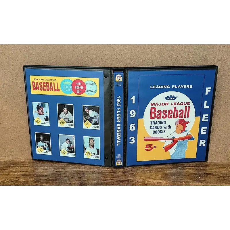 1963 Fleer Baseball Cards Custom Made Album Binder Inserts 3 Sizes - 3500
