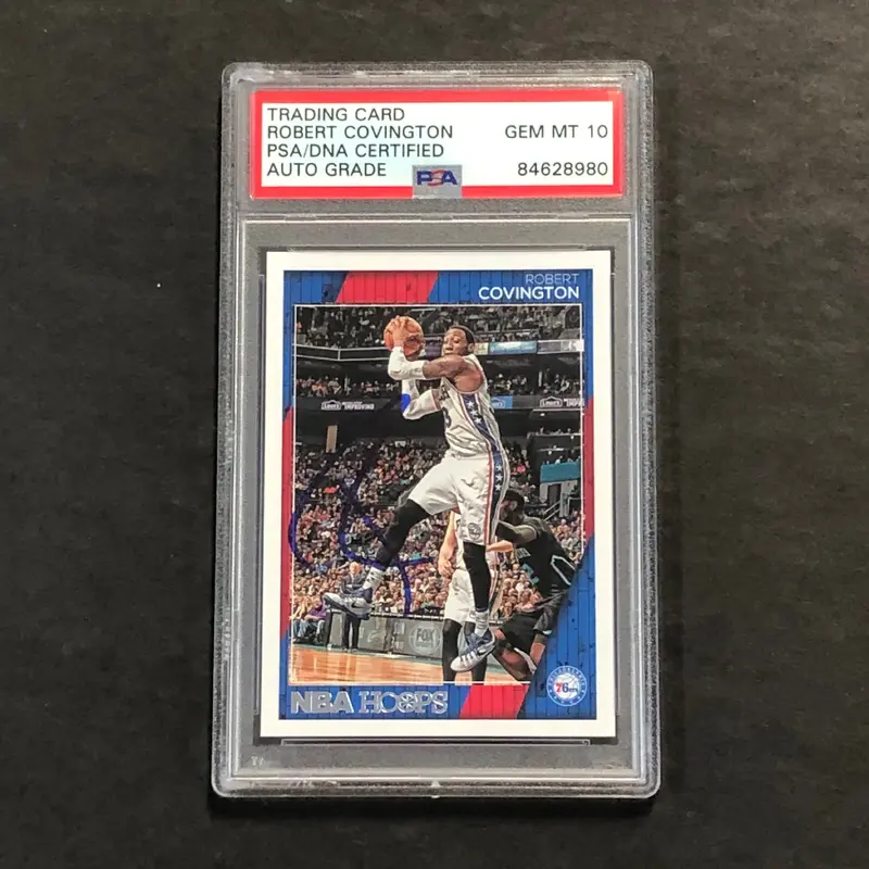 2016-17 NBA Hoops #3 Robert Covington Signed Card AUTO 10 PSA Slabbed 76ers