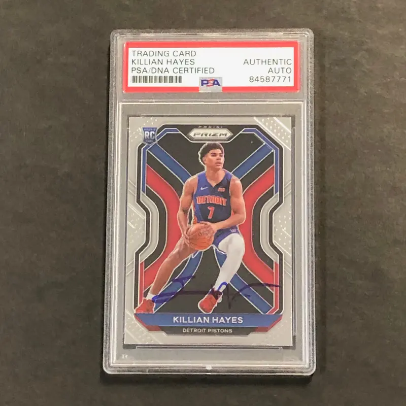 2020-21 Panini Prizm #270 Killian Hayes Signed Card AUTO PSA Slabbed RC Pistons