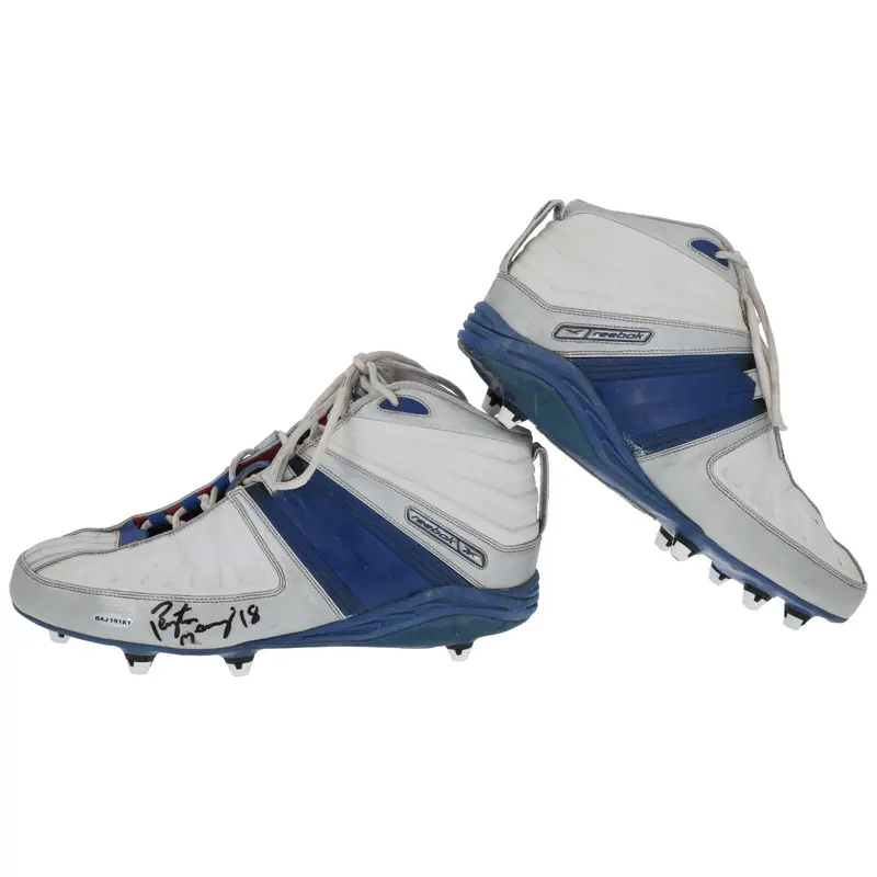 Peyton Manning Game-Used Signed Reebok Football Cleats Shoes Upper Deck UDA COA