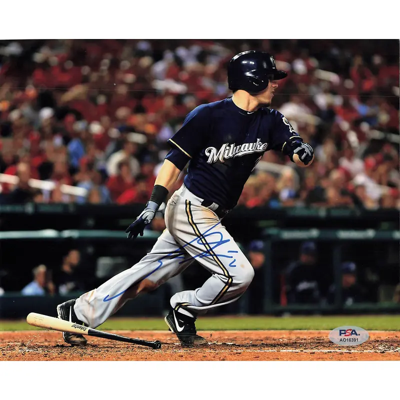 Scooter Gennett signed 8x10 photo PSA Milwaukee Brewers Autographed