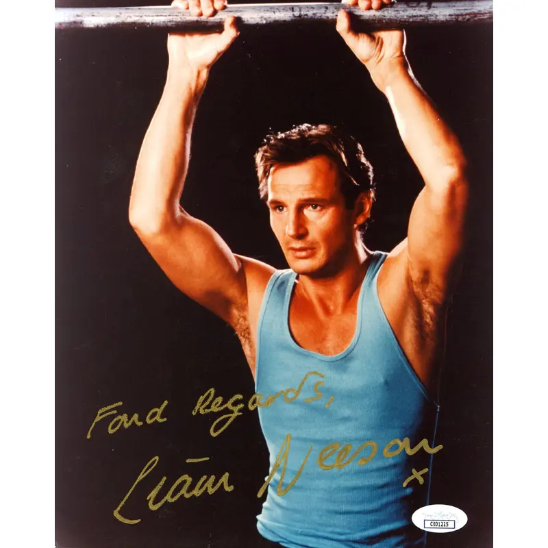 Liam Neeson Crossing The Line "Fond Regards" Signed 8x10 Photo JSA #CE01225