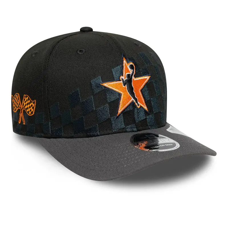 WNBA 2025 All Star Game Logo Black 9SEVENTY Stretch Snap Adjustable Cap