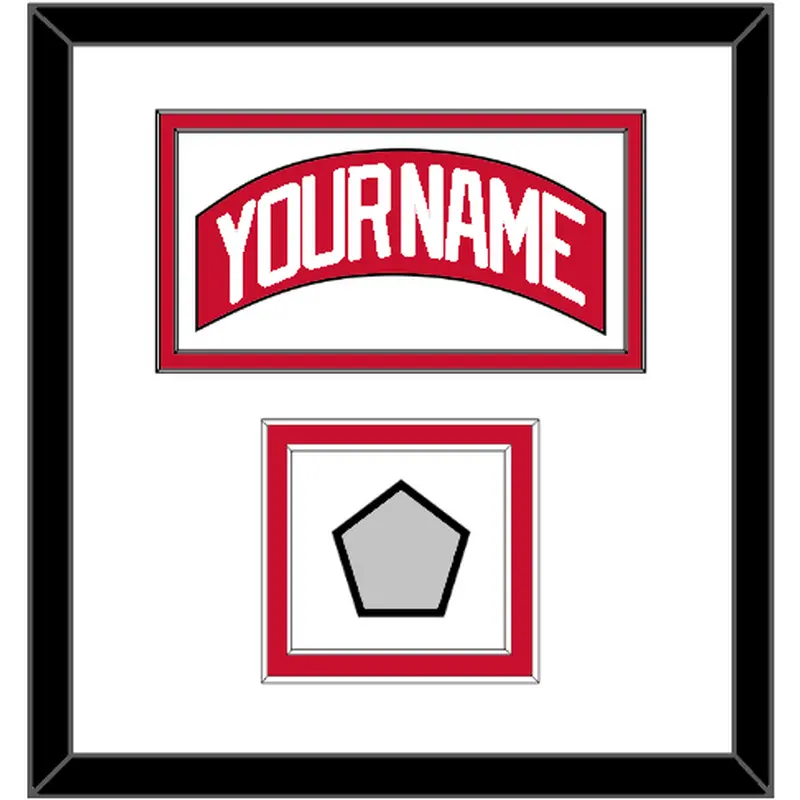 Detroit Nameplate & 2008 Stanley Cup Champions Patch - Home Red (2007-2017) - Double Mat 1