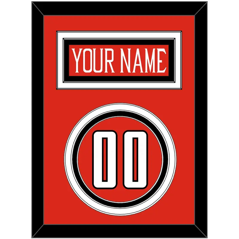 Texas Tech Baseball Nameplate & Number (Back) - Alternate Red (2018-2019) - Triple Mat 2