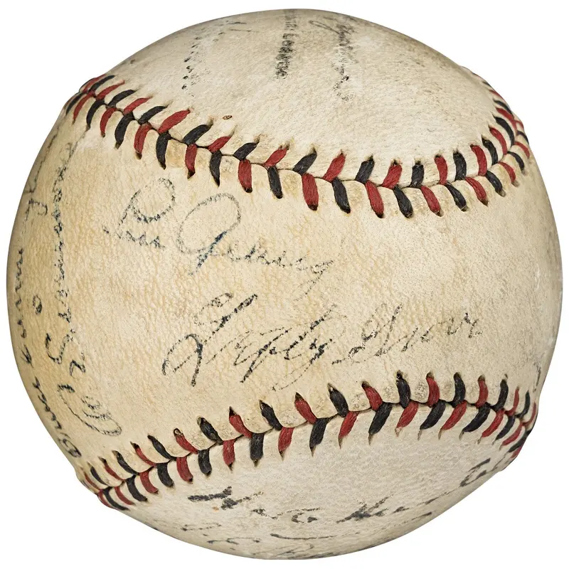 1931 Tour Of Japan Team Signed Baseball With Lou Gehrig PSA DNA & Beckett COA