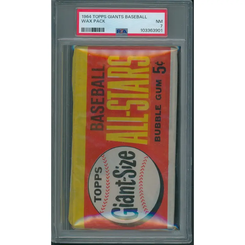 1964 Topps Giants Baseball Unopened Wax Pack PSA 7 *3901