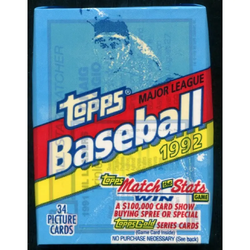 1992 Topps Baseball Unopened Cello Pack