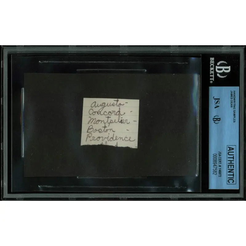 James Dean 1.5x2 Handwriting Sample from 5th Grade Notebook JSA Slabbed #8947582