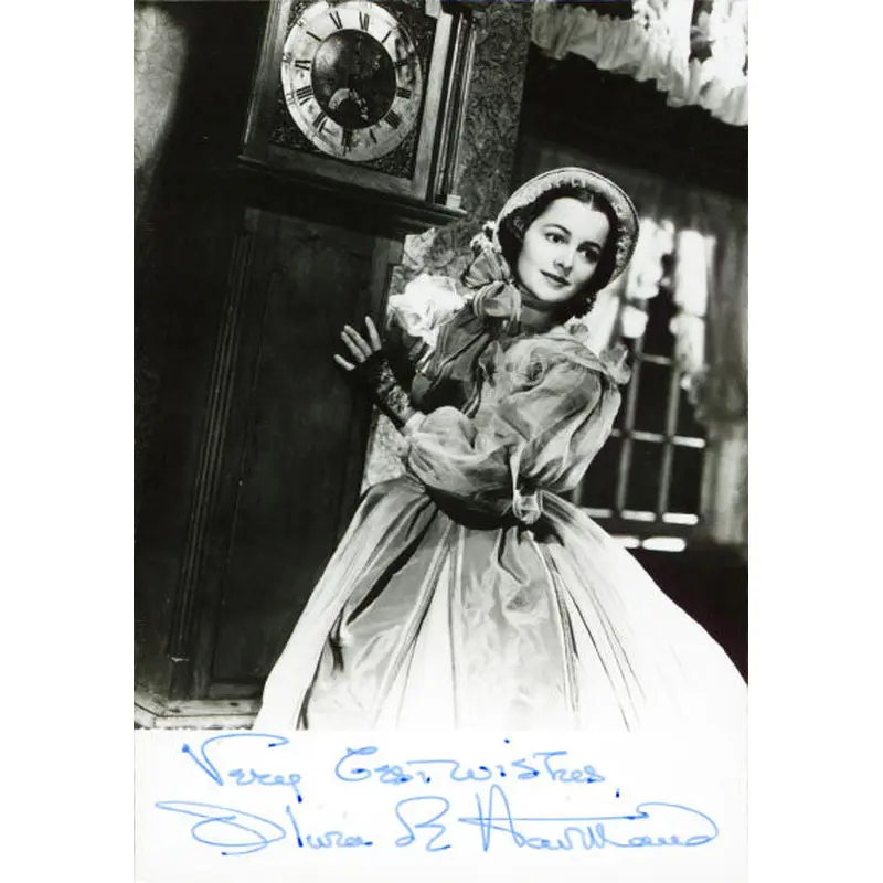 Olivia De Havilland Gone With The Wind Signed 4x5.75 Photo BAS #BS29294