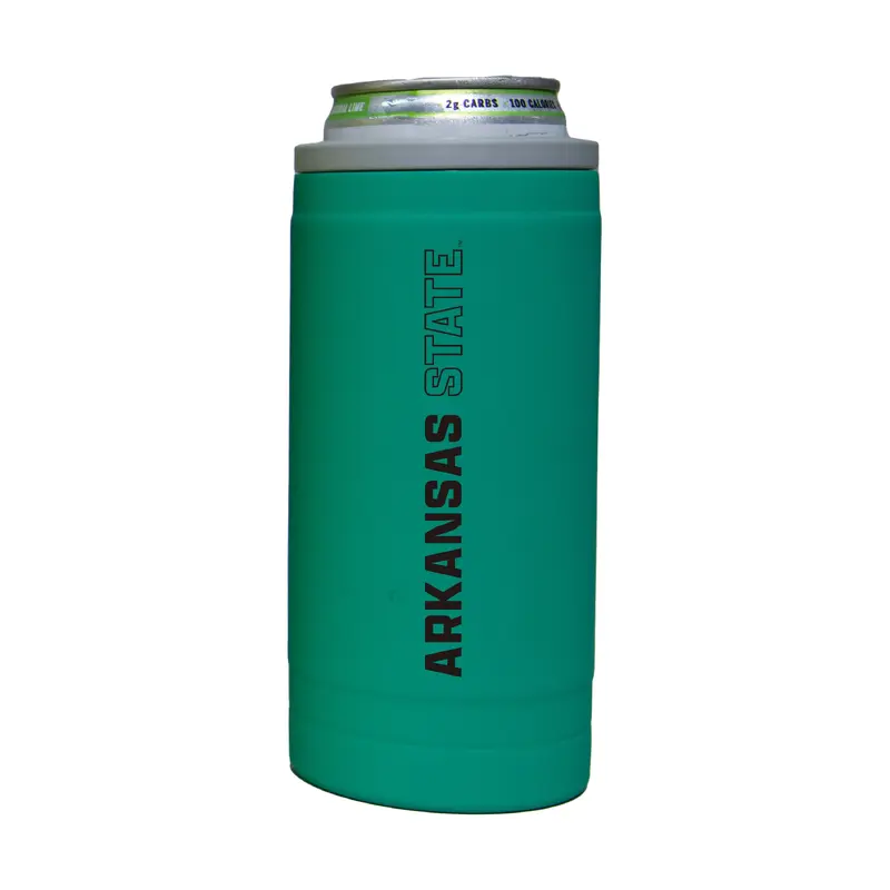 Arkansas State 12oz Optic Stacked Soft Touch Slim Coolie