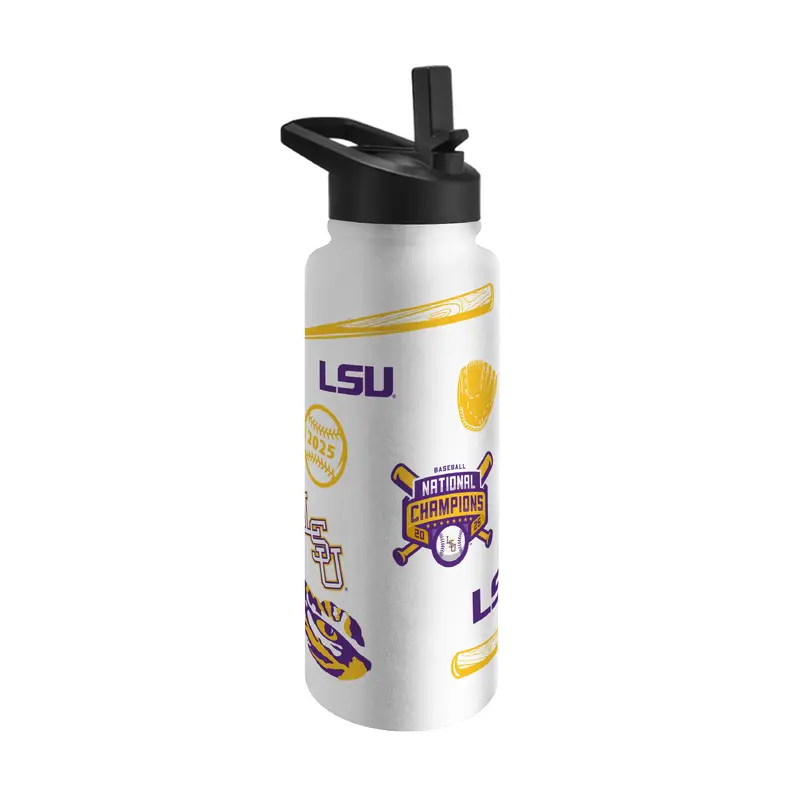LSU 2025 Baseball Champions 34oz Quencher Bottle