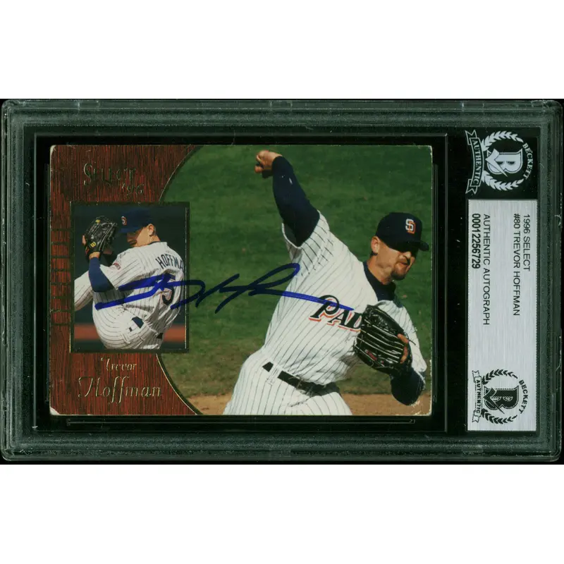 Padres Trevor Hoffman Authentic Signed 1996 Select #80 Card BAS Slabbed