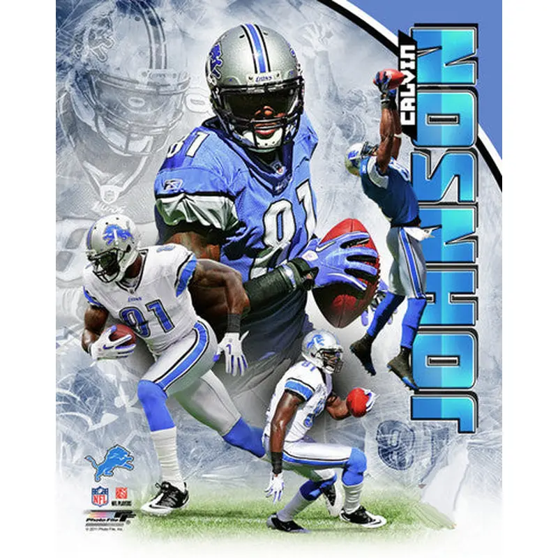 Calvin Johnson "Superstar" Detroit Lions Premium NFL Poster Print - Photofile 16x20