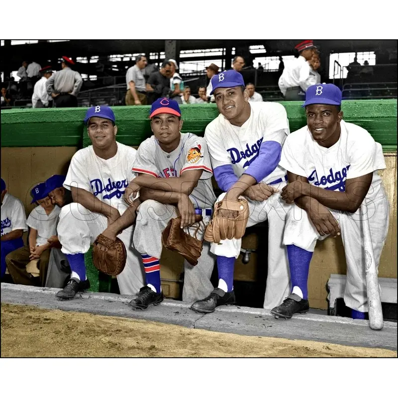 1949 All-Star Game Colorized 8X10 Photo - Campanella Doby Newcombe Robinson- 1809