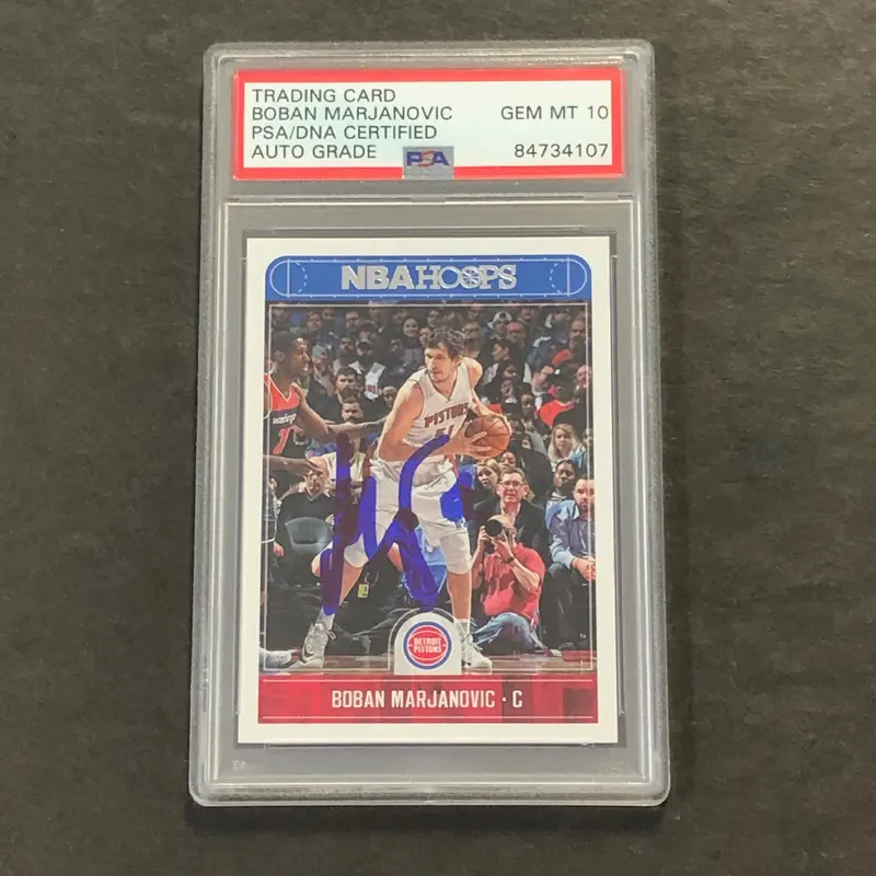 2017-18 NBA Hoops #168 Boban Marjanovic signed Auto 10 Card PSA/DNA Slabbed Pistons