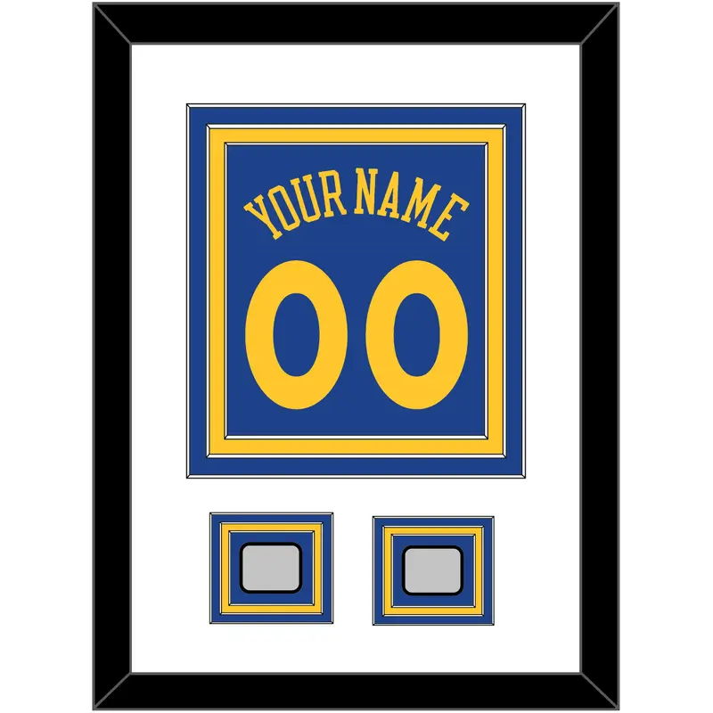 Golden State Name & Number With 2 Finals Patches - Road Blue (2010-2019) - Triple Mat 1