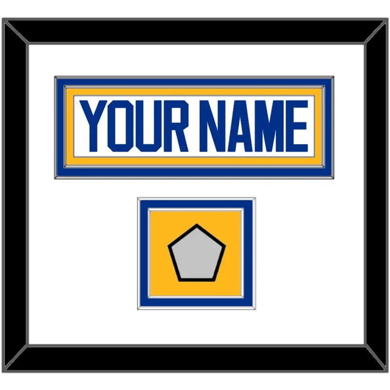 St. Louis Nameplate & Stanley Cup Champions Patch - Road White - Double Mat 3