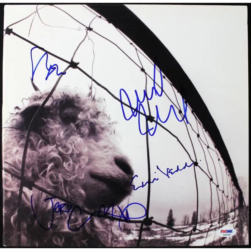 Pearl Jam (4) Vedder, Ament, Gossard & Mccready Signed Album Cover PSA T08785