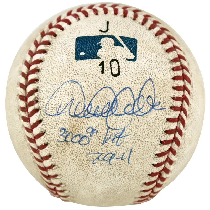 Yankees Derek Jeter "3000th Hit 7-9-11" Signed 3000th Hit Game Used Baseball MLB