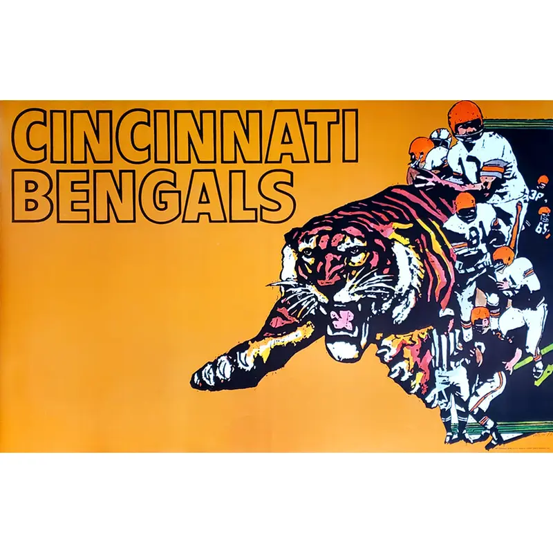 Cincinnati Bengals NFL Collectors Series Theme Art Poster (1970 Vintage Original)