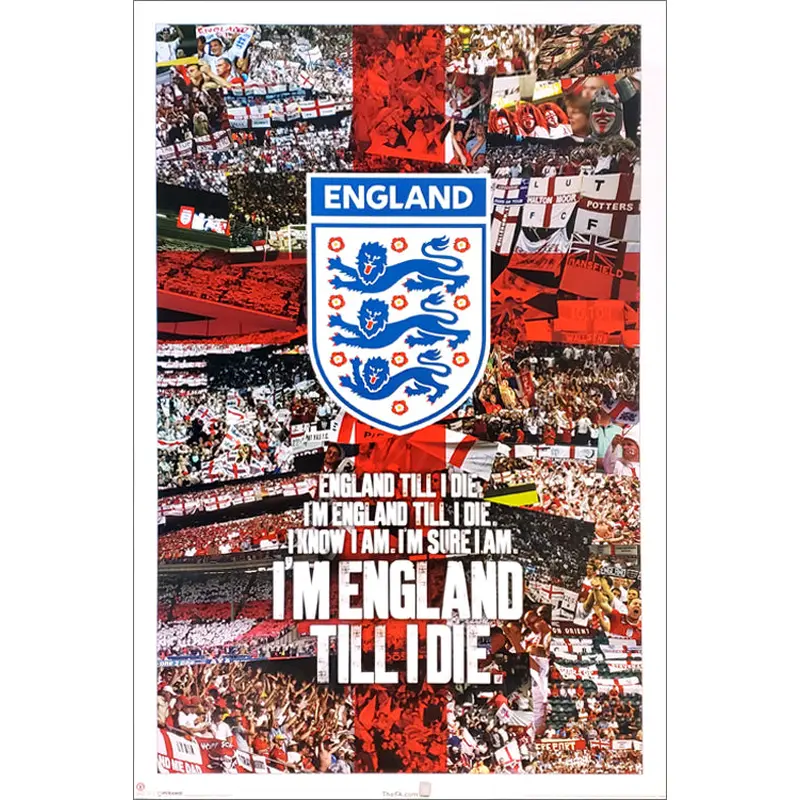 Team England Three Lions Football "England Till I Die" Poster - Pyramid (UK)