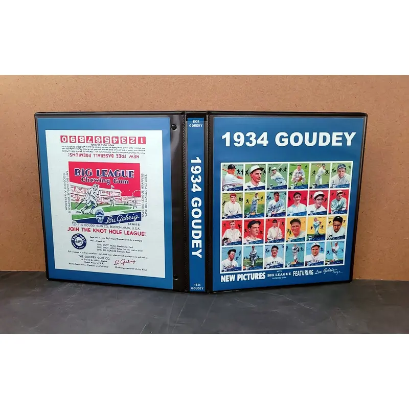 1934 Goudey Baseball Cards Custom Made Album Binder Inserts 3 Sizes - 3441