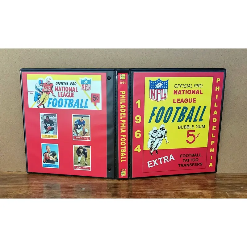 1964 Philadelphia Football Cards Custom Made Album Binder 3 Sizes - 3506