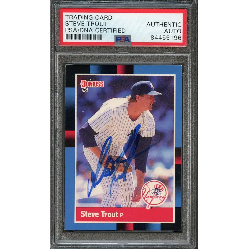 1988 Donruss #524 Steve Trout Signed Card PSA Slabbed Auto Yankees