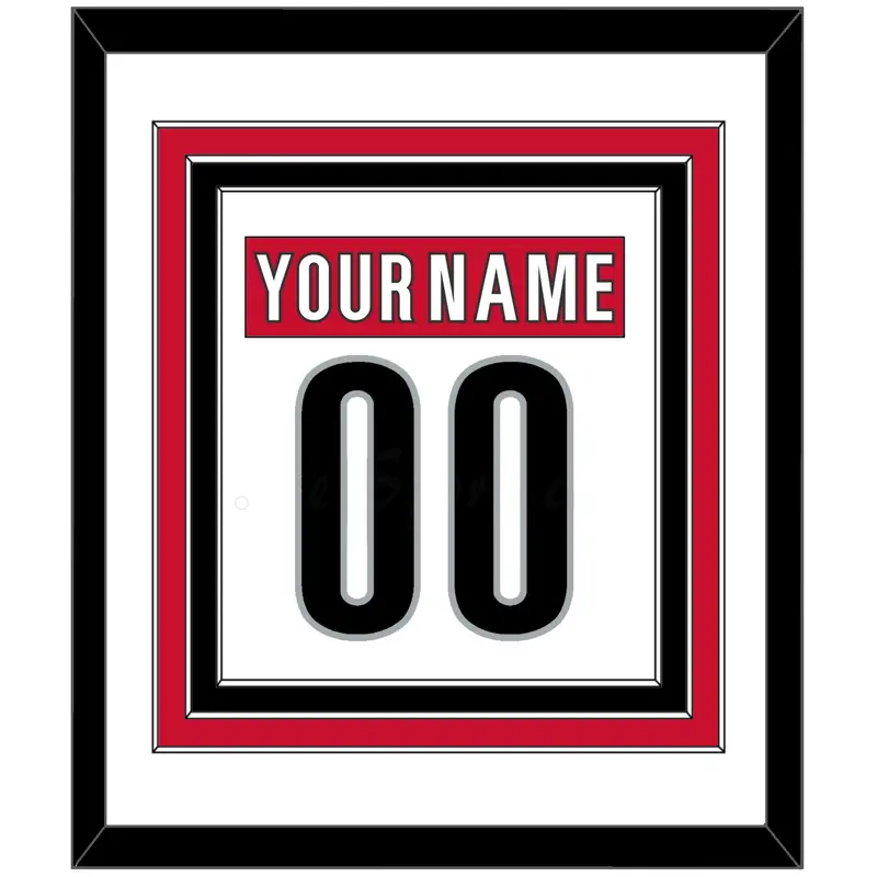 Carolina Nameplate & Number (Back) Combined - Road White (2013-2019) - Triple Mat 1