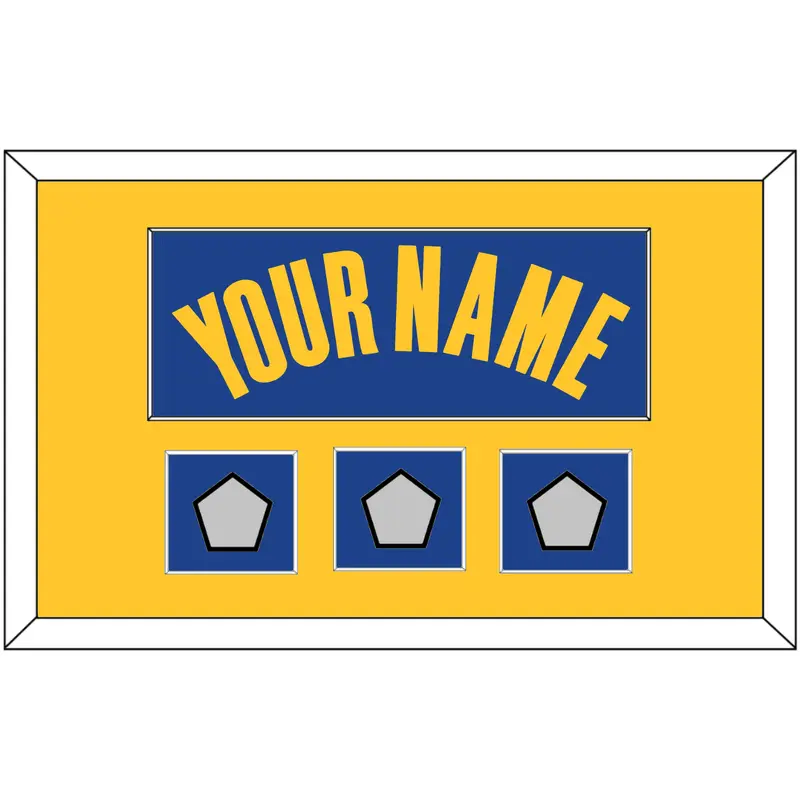 Golden State Name & 3 Finals Patches - Blue Icon - Single Mat 2