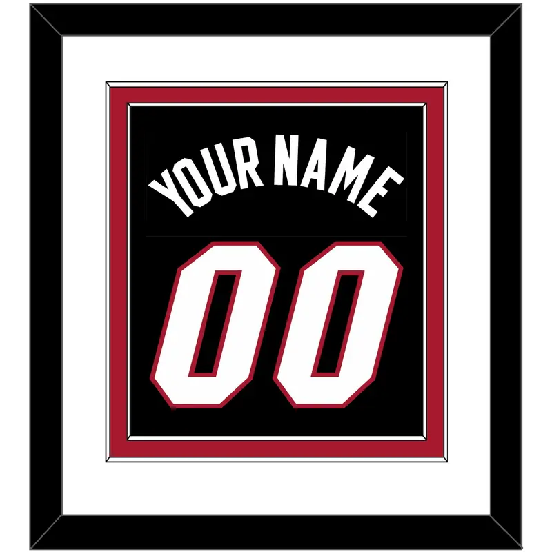Miami Name & Number - Road Black (1999-2008) - Double Mat 1