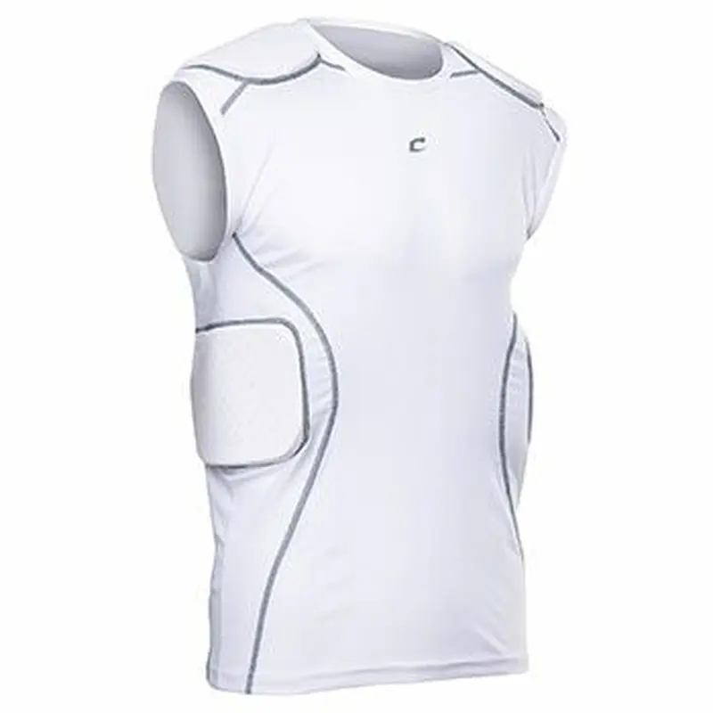 New Champro Formation Football Padded Compression Shirt White Adult Small
