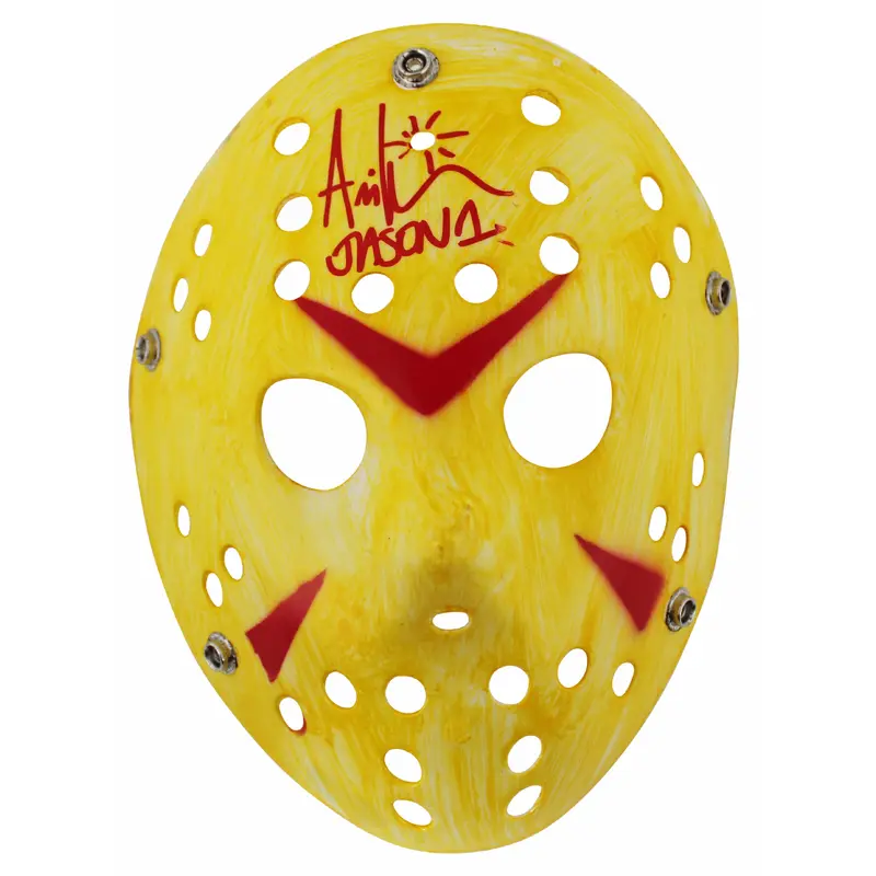 Ari Lehman Friday The 13th "Jason 1" Signed Yellow Jason Mask BAS Wit #1W482658