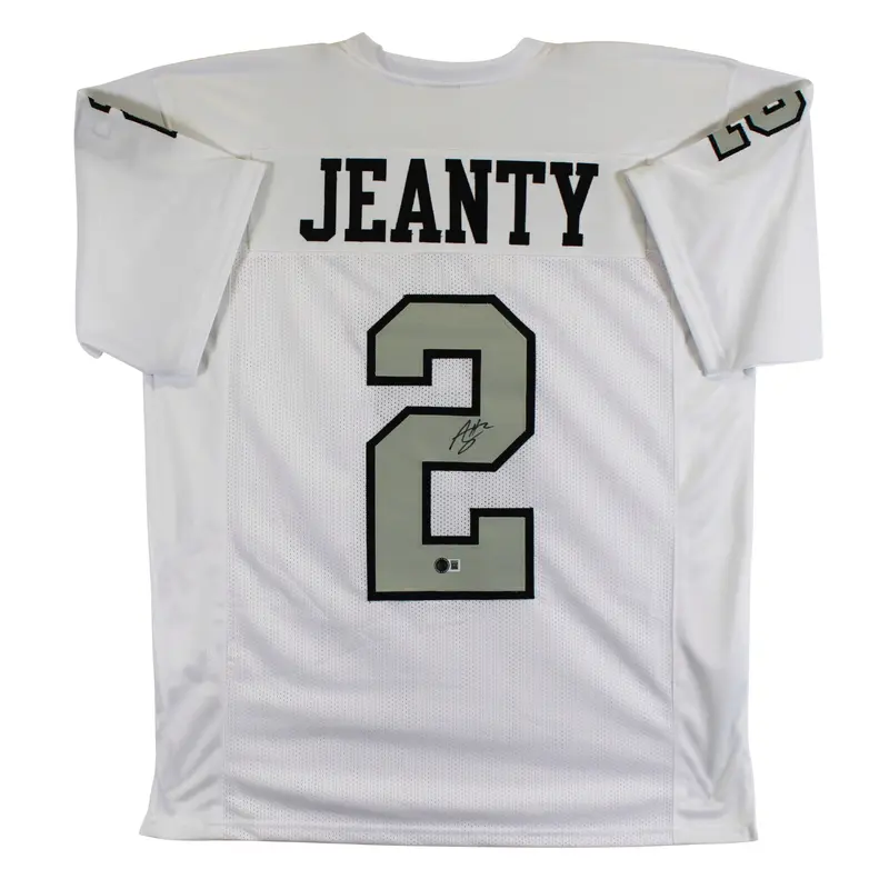 Ashton Jeanty Authentic Signed White Color Rush Pro Style Jersey BAS Witnessed