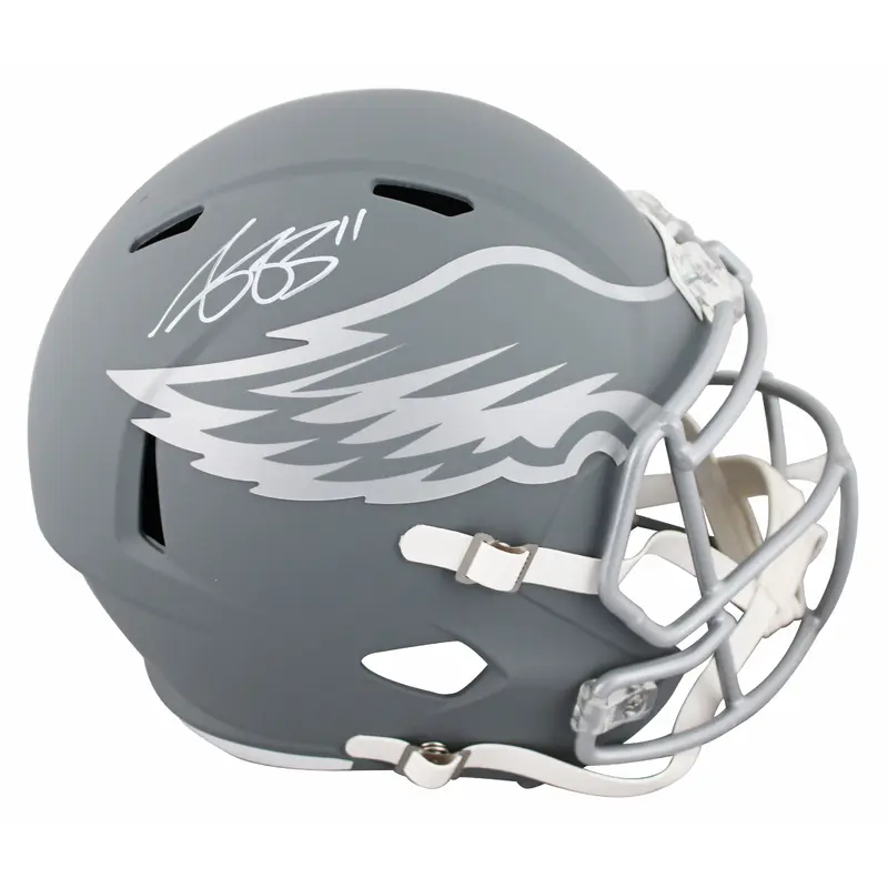 Eagles A.J. Brown Authentic Signed Slate Full Size Speed Rep Helmet BAS Witness