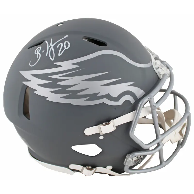 Eagles Brian Dawkins Signed Slate Full Size Speed Proline Helmet BAS Witnessed