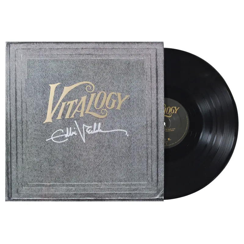 Eddie Vedder Pearl Jam Signed Vitalogy Album Cover W/ Vinyl Auto 10! BAS & JSA