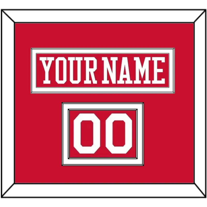 Boston Nameplate & Number (Shoulder) - Road Red - Double Mat 1
